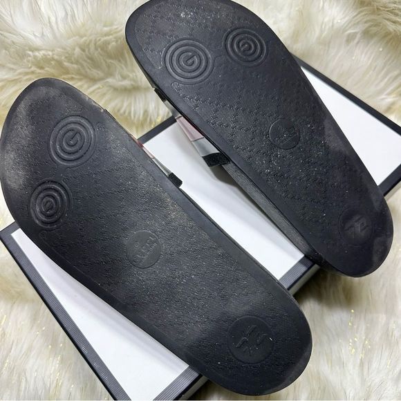 Signature Stripe Gucci Rubber Sole Slides Men Size 10, Shoe Box Included main image 6